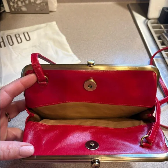 HOBO Vibrant Red Leather Crossbody Bag - Picture 2 of 4